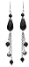 Kit Heath Sterling Silver 50CGBA Ladies Contemporary Dainty Briolette Black Agate & Silver Pearl Drops