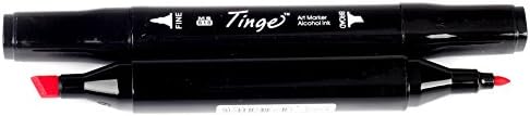 JX Hornet Tinge Professional Graphic Double Head Dual Twin Art Marker,Broad and Fine Tip Art Sketch Drawing Pen,Set of 12 Colors
