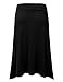 DRESSIS Women's Basic Elastic Waist Band Flared Midi Skirt