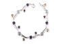 Sterling Silver, Citrine, Garnet, Blue Topaz and Amethyst Bracelet, 7.75"