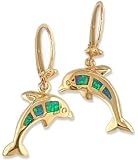 14KT Opal Dolphin Earrings