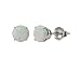 10k White Gold Round Created Opal Gemstone Earring Studs (6mm, 1/2 cttw)