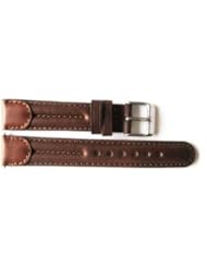 18mm Brown Stitched Padded Tunneled Distressed Leather Watch Band Strap Fits Swiss Army Wenger & Others