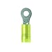 Panduit PNF10-38R-L Ring Terminal, Nylon Insulated, Funnel Entry, 12 -10 AWG Wire Range, 3/8" Stud Size, Yellow, 0.04" Stock Thickness, 0.225" Max Insulation, 0.58" Terminal Width, 1.29" Terminal Length, 0.43" Center Hole Diameter (Pack of 50)