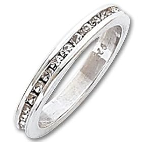 Sterling Silver 2.75mm Clear Eternity Band