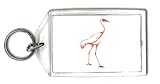 Keychain with walking, crane, orange, heron, bird