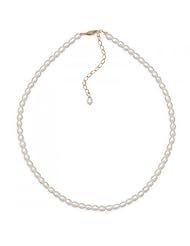 MMA Silver - 13 inch+2 inch 14/20 Gold Filled Cultured Freshwater Rice Pearl Necklace