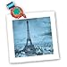 3dRose Scenes from the Past Eiffel Tower Paris France 1889 Cyan Square Quilt Sheet, 10 by 10-Inch