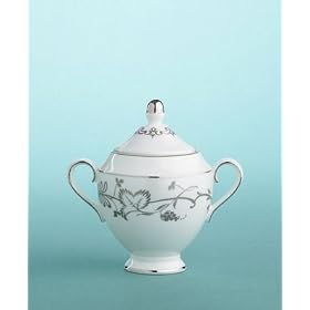 Martha Stewart Collection with Wedgwood Flourish Covered Sugar Bowl in Ecru by Martha Stewart