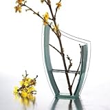 LIFE STYLE 8 INCH BOWED GLASS VASE