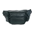 Large Leather Fanny Pack Waist Bag w/Cell Phone Holder & Credit Card Organizer