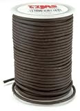 Leather Factory Round Leather Lace, 2-Millimeter, 25 yard spool Brown