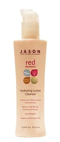 Jason Red Elements Fragrance Free Hydrating Lotion Cleanser for Normal to Dry Skin, 7.25-Ounce Bottles (Pack of 2)