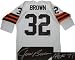 Jim Brown signed Cleveland Browns Prostyle Jersey HOF 3/4 Sleeve