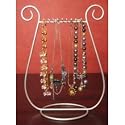 Silver JEWELRY harp NECKLACE RACK stand HOLDER gift