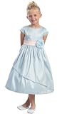 New Poly Dupioni Flower Girl Dress with Angled Skirt Choice of Blue, White or Ivory Sz 2 to 12 Girls