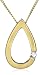 9Ct Yellow Gold Diamond Teardrop Pendant + Curb Chain (Adjustable) 18