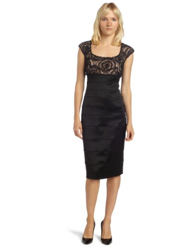TADASHI SHOJI Women's Scoop Neck Poodle Lace Bust Dress
