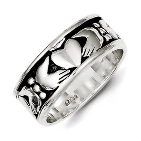 Genuine IceCarats Designer Jewelry Gift Sterling Silver Claddagh Design Ring Size 9.00