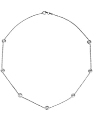 18K White Gold Diamond By The Inch Necklace 18 Inch