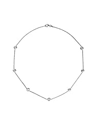 18K White Gold Diamond By The Inch Necklace 16 Inch