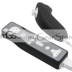 2 Tone Silicone Skin Case for Nintendo Wii Remote Control & Nunchuk -Black and Grey