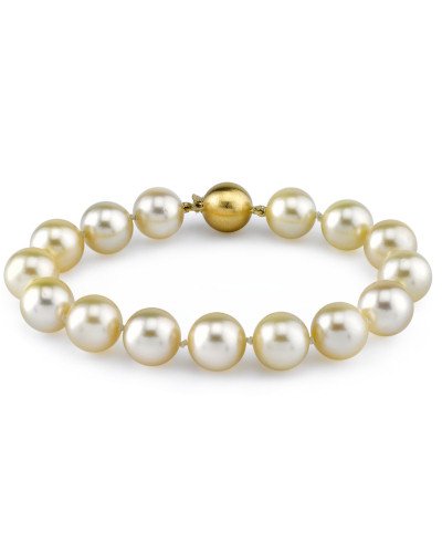 10-11mm Champagne Golden South Sea Pearl Bracelet