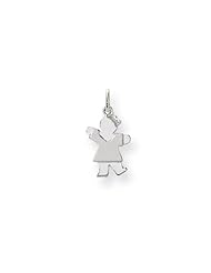 14k White Gold Mini Girl Charm. Metal Wt- 0.8g