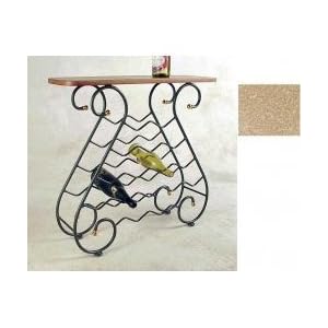 16 Bottle Wine Rack Console with Wood Top (Cobblestone) (29H x 28W x 10D) by 