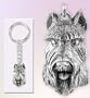 Schnauzer 3D Pewter Keychain for Real Dog People