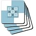 SmudgeArt Monogram Designs - Monogram - H - Baby Blue - SmudgeArt Monogram Squares - Coasters