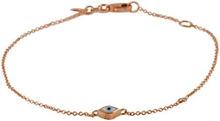 SYDNEY EVAN - Evil Eye Bracelet with Diamond in Rose Gold