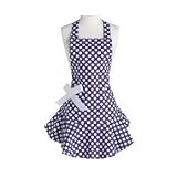 ジェシースティールエプロン　パープル＆ホワイトドット　エプロン Jessie Steele Purple & White Polka Dot Josephine Apron 111-JS-94P