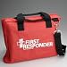 First Responder bag- empty red bag w/ handle- padded shoulder strap- 4 zippered mesh ...