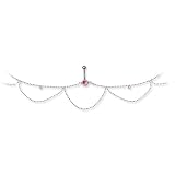 SGSS Gem Curv BB w/ Belly Chain & 2 Charms Attached 14G (1.6mm) 7/16