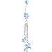 Light Blue Faux Pearl Star Chain Drop Belly Ring