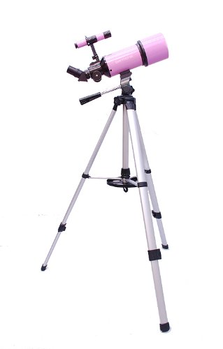 Pink TwinStar AstroMark 80mm Dual Tripod Refractor Telescope
