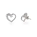 Sterling Silver CZ Heart Journey Earrings