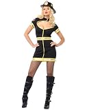 Flirty Firefighter, Keyhole Zip Front Dress With Reflective Trim