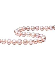 6-7.5mm Cultured Freshwater Pink Pearl Necklace w/14K Gold Clasp