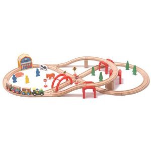 MAXIM 52 PC WOODEN TRAIN SET - FITS THOMAS TANK TRAIN