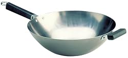 Joyce Chen Pro Chef 14-Inch Flat Bottom Wok uncoated Carbon Steel