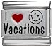 Jewelry : Clearly Charming I Heart Vacations Red Heart Laser Italian Charm