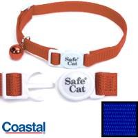 Coastal Pet Products Safe Cat Blue Adjustable Nylon Breakaway Collar with Bell for Cats