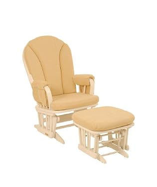 Dutailier BabyGlide Sandy Glider Rocker Chair - White & Cream