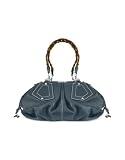 Forzieri Pebble Italian Leather Double-handle Satchel Bag Blue
