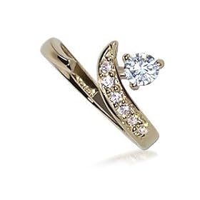 10 KT Yellow Gold Toering Cubic Zirconia 10k Toe Ring