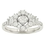 19 Round(.70ct) & 4 Baguette(.26ct)Diamond Ring.96cttw