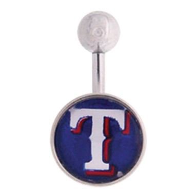 Texas Rangers 316L Stainless Steel Belly Ring - 14G - 3/8 Inch Bar Length - Sold Individually