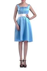 Knee Length Satin Bridesmaid Dress 